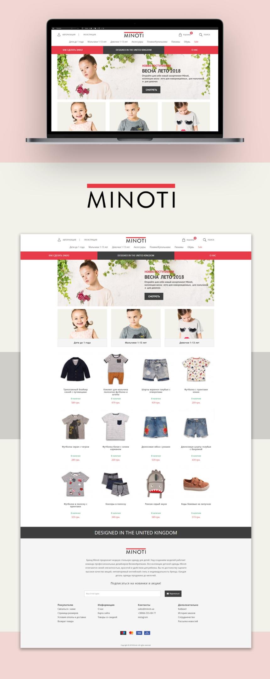 Проект интернет магазин Minoti